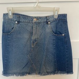 Blue Jean Mini Skirt - Peach Love California